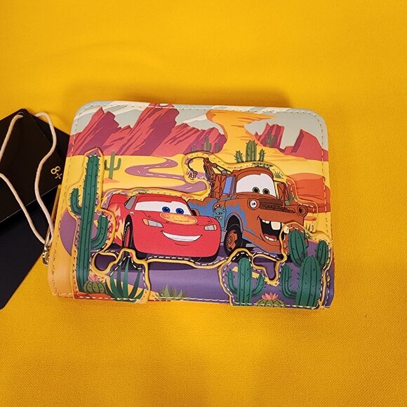 Loungefly Disney Pixar Cars Lightning McQueen and Mater Desert Zip Wallet NEW - Picture 8 of 14